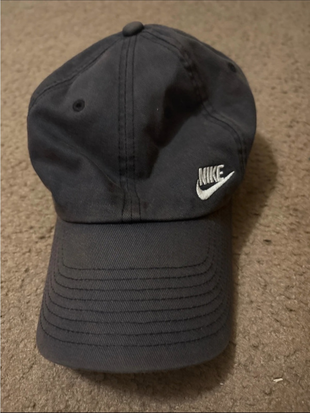 Nike Black Baseball Cap with White Swoosh Logo
